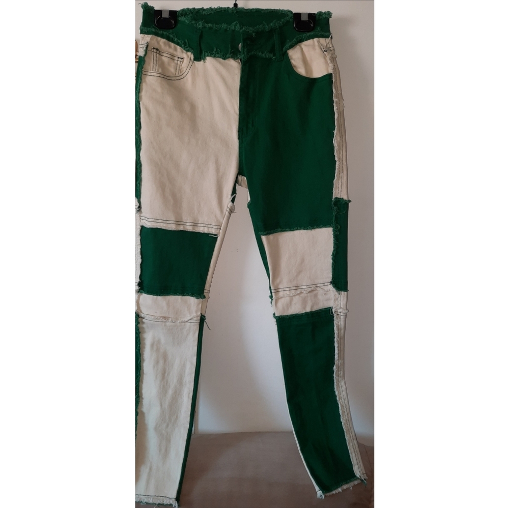 Colorblock Straight Leg Jeans